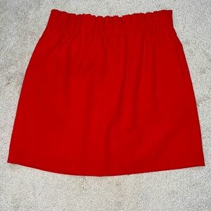 Jcrew red skirt with pockets